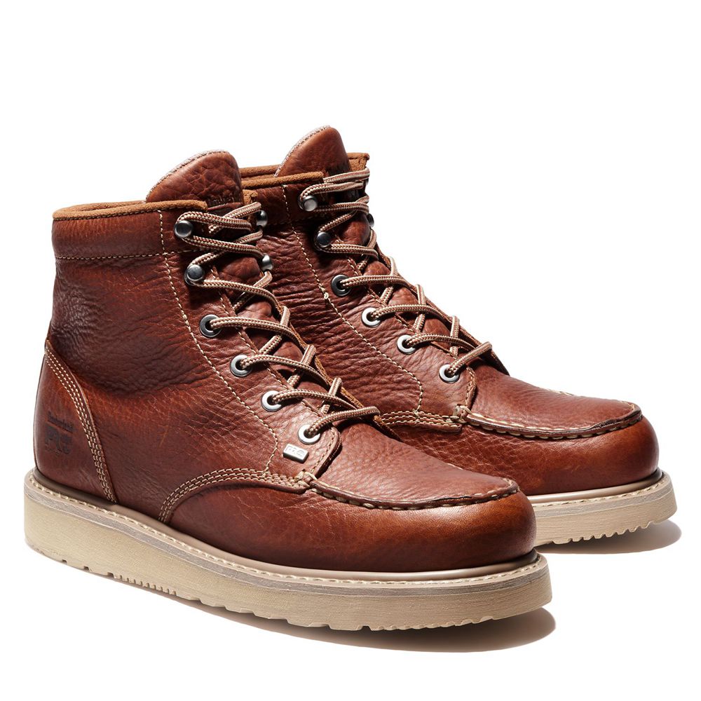 Botas de Trabajo Timberland Hombre Pro® Barstow Wedge Moc Soft Toe Marrones - Chile JMF-516408